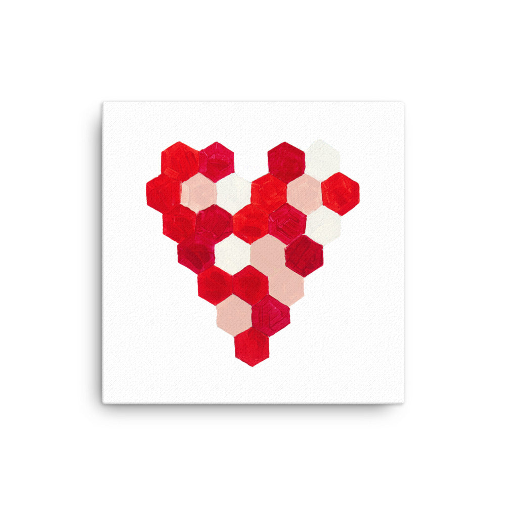 Hexagon Heart Canvas