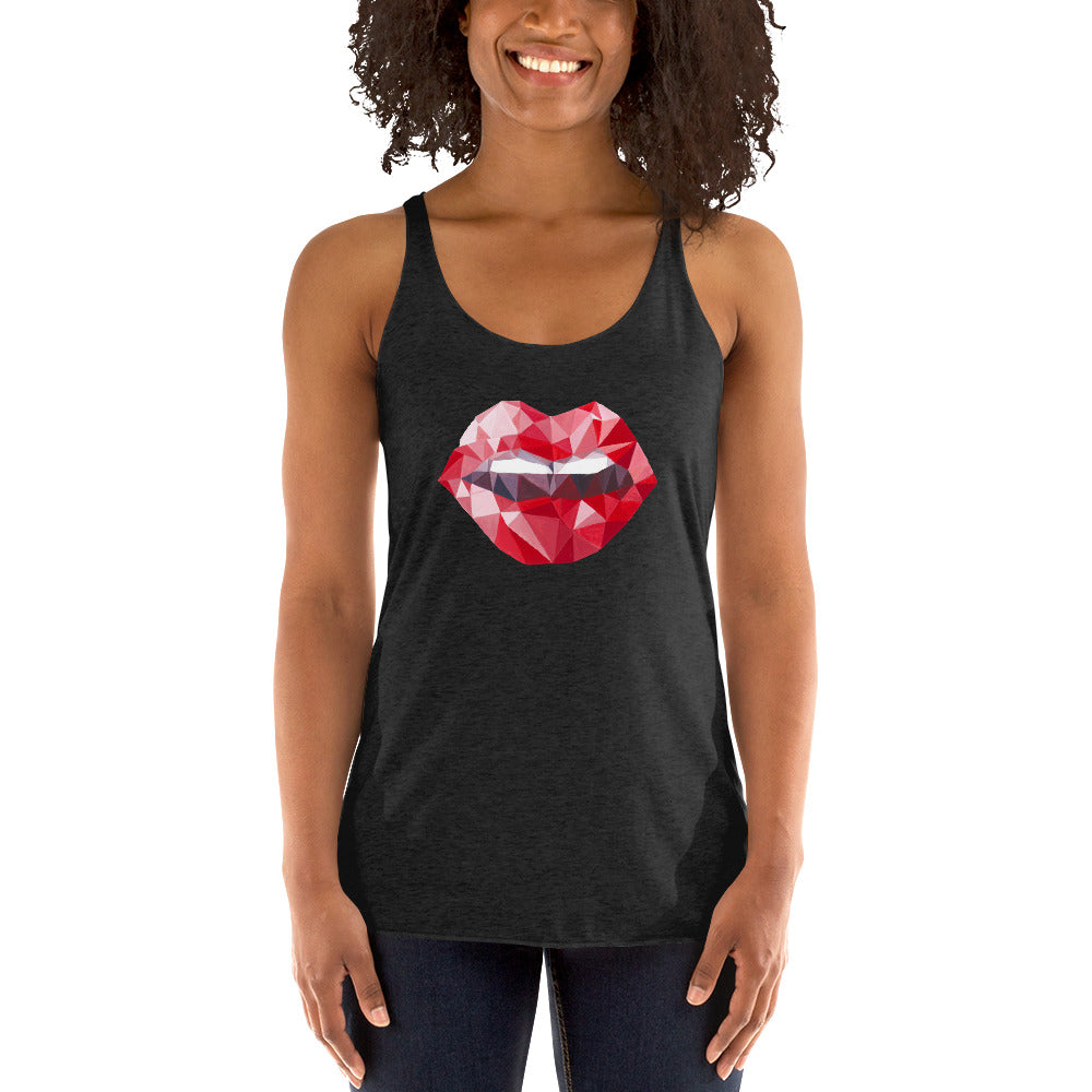 Women's Pixel Lips Racerback Tank